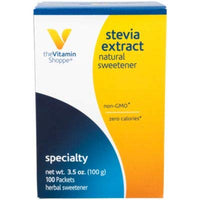 Thumbnail for The Vitamin Shoppe Stevia Extract, Natural Sweetener, Non GMO, Zero Calories, Non Bitter Aftertaste, Herbal Sweetener (100 Packets)