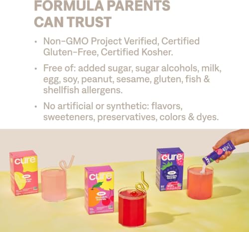 Image 5 of Cure Hydration Kids Electrolyte Drink Powder Classic Grape 14 Packets
