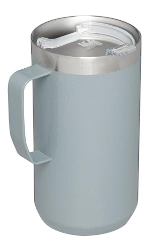 Stanley Stay-Hot Camp Mug 24 oz | Press Fit Drink Through Lid | Cup for Coffee, Tea and Drinks | Insulated Stainless Steel Coffee Mug | BPA-Free | Hammertone Silver
