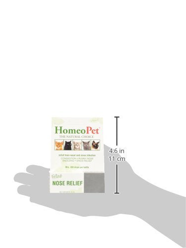 HomeoPet Feline Nose Relief, Safe and Natural Nasal and Sinus Supplement for Cats, 15 Milliliters