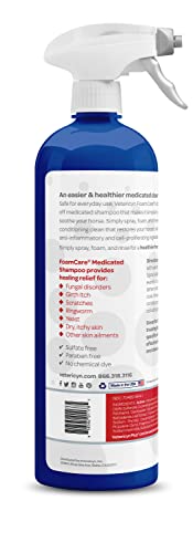 Vetericyn FoamCare Medicated Horse Shampoo | Sprayable Equine Shampoo with Ketoconazole for Healing Relief from Itchy Skin, Fungal Issues, Ring Worm, and More. 32 fl oz.
