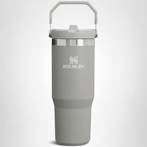 STANLEY IceFlow Stainless Steel Tumbler - Vacuum Insulated Water Bottle for Home, Office or Car Reusable Cup with Straw Leak Resistant Flip Cold for 12 Hours or Iced for 2 Days, Ash, 30 OZ / 0.89 L