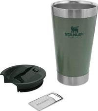 Thumbnail for Stanley Stay-Chill Beer Pint 16 oz | Wide Mouth Lid | Built-In Bottle Opener | Beer Tumbler Cup | Insulated Stainless Steel Pint Glass | BPA-Free | Hammertone Green