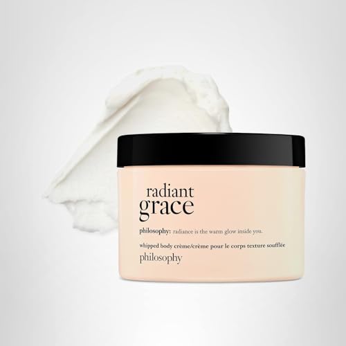 philosophy radiant grace whipped body crème - luxury scented body lotion - with notes of jasmine, black cherry & sandalwood - 8 fl oz