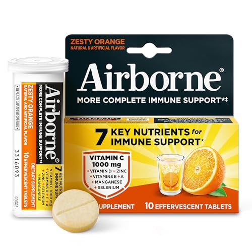 Image 1 of Default Title for the product Airborne 1000mg Vitamin C Immune Support Effervescent Tablets, 10ct