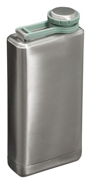 Stanley Adventure Pre-Party Flask 8 oz | Leakproof Hip Flask | Hinge Connected Never Lose Cap | Insulated Stainless Steel Liquor Container | BPA-Free | Stainless Steel