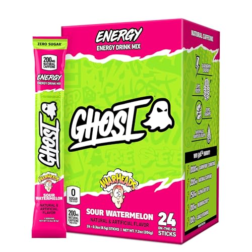 Image 1 of Default Title for the product GHOST Sugar-Free Energy Drink Packets, Warheads Sour Watermelon, 24 Sticks