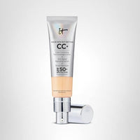 Thumbnail for IT Cosmetics CC+ Cream (Light Medium) - Natural Full Coverage Foundation With SPF 50+, Color Corrector & Anti-Aging Hydrating Serum, Hyaluronic Acid + Peptides, Lightweight - 1.08 fl oz