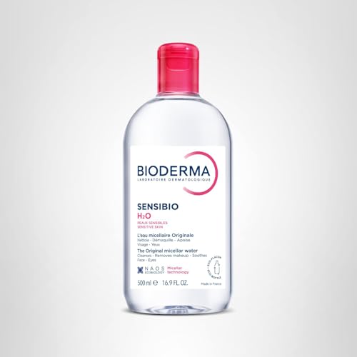 Bioderma Sensibio H2O Micellar Water, Makeup Remover Cleanser, Gentle for Skin, Fragrance-Free & Alcohol-Free, Gentle Face Cleanser for Sensitive Skin, 16.9 Fl Oz