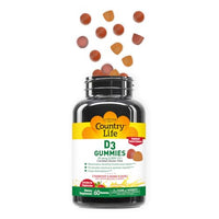 Thumbnail for Country Life Vitamin D3 Gummies – 1,000 IU Cholecalciferol, 60 Count – Supports Bone & Immune Health – Vegetarian, Gluten-Free, Strawberry & Orange Flavors – Pectin-Based, No Artificial Sweeteners