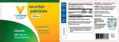 Ascorbyl Palmitate 100 Capsules by The Vitamin Shoppe