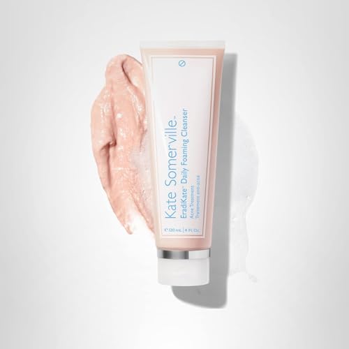 Kate Somerville EradiKate 3% Sulfur Daily Foaming Cleanser Acne Treatment – Clinically Formulated Medicated Face Wash Balances Skin & Cleans Pores, 4 Fl Oz
