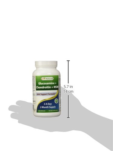 Best Naturals Glucosamine Chondroitin and MSM (Non-GMO) - Promotes Joint Health - 180 Count