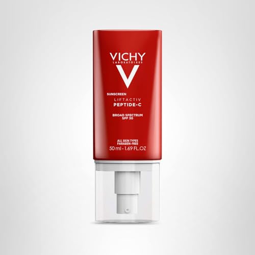 Vichy LiftActiv Peptide-C Face Sunscreen Moisturizer with SPF 30, Anti Aging Face Cream with Peptides & Vitamin C, Skin Brightening for Dark Spots and Age Spots, Moisturizing Sun Protection