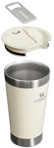 Stanley Stay-Chill Beer Pint 16 oz | Wide Mouth Lid | Built-In Bottle Opener | Beer Tumbler Cup | Insulated Stainless Steel Pint Glass | BPA-Free | Cream Gloss