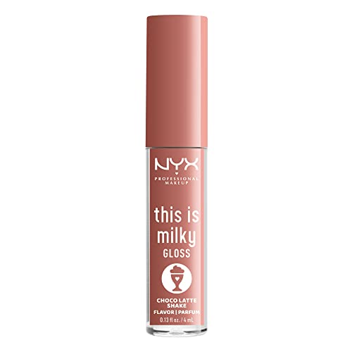 NYX PROFESSIONAL MAKEUP This Is Milky Gloss, Lip Gloss with 12 Hour Hydration, Vegan - Choco Latte Shake (Milk Chocolate)