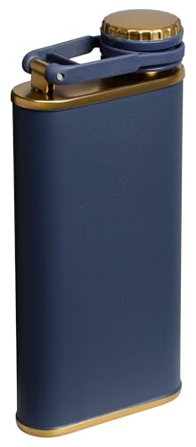 Stanley Classic Easy Fill Wide Mouth Flask 8 oz | Leakproof Hip Flask | Hinge Connected Never Lose Cap | Insulated Stainless Steel Liquor Container | BPA-Free | Twilight