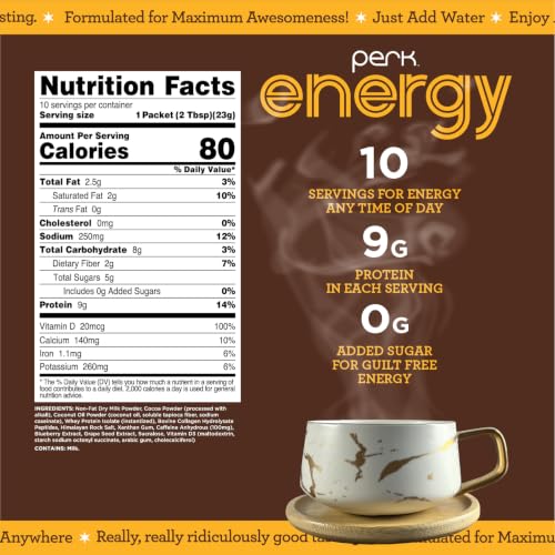 Image 2 of Perk Energy Drink Mix (Chai Latte) 10 Stick Packs