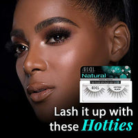 Thumbnail for Image 2 of Ardell Natural False Eyelashes Hotties - Black, Lightweight, Comfortable Strip Lashes, Reusable, 4 Pack
