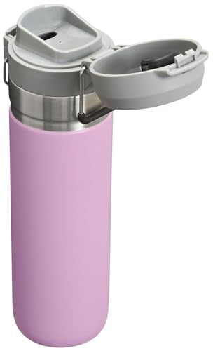 Stanley Quick Flip GO Water Bottle 24 oz | Push Button Lid | Leakproof and Packable for Travel and Sports | Insulated Stainless Steel | BPA-Free | Lilac 2.0