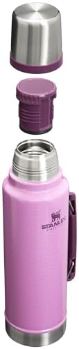 Stanley Classic Legendary Vacuum Bottle 1.5 qt | Wide Mouth with Leakproof Cup Lid | Keep Drinks Hot or Cold | Packable for Travel | Insulated Stainless Steel Thermos | BPA-Free | Hammertone Lilac