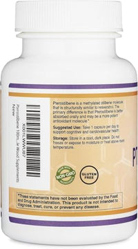 Thumbnail for Image 5 of Double Wood Supplements Pterostilbene 100mg, Potent Antioxidant, Superior to Resveratrol, 60 Caps