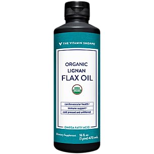 Vitamin Shoppe - Certified Organic Flax Oil High Lignans, 16 fl oz liquid