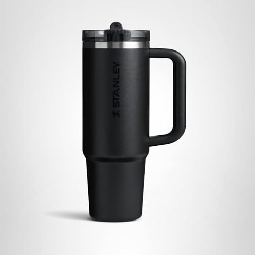 STANLEY Quencher ProTour Flip Straw Tumbler with Leakproof Lid 30 oz | Built-In Straw and Handle | Cup Holder Compatible for Travel | Insulated Stainless Steel Cup | BPA-Free | Black