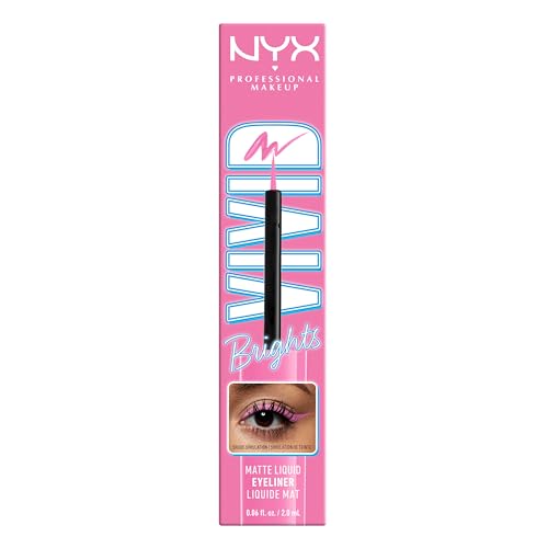 NYX PROFESSIONAL MAKEUP Vivid Brights Liquid Liner, Smear-Resistant Eyeliner with Precise Tip - Don't Pink Twice