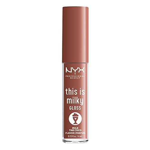 NYX PROFESSIONAL MAKEUP This Is Milky Gloss, Lip Gloss with 12 Hour Hydration, Vegan - Milk The Coco (Dark Chocolate) (Pack of 2)