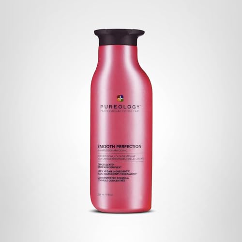 Pureology Smooth Perfection Shampoo - For Frizzy and Color Treated Hair, Smooths Hair & Controls Frizz, Sulfate-Free & Vegan, 9 Oz