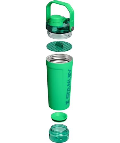 STANLEY Vitalize Shaker Bottle 20 oz | Leakproof Insulated Stainless Steel Shaker Cup | Base Storage and Twist On Fast Flow Lid | Protein Shakes and Pre Workout Powder | BPA-Free | Meadow