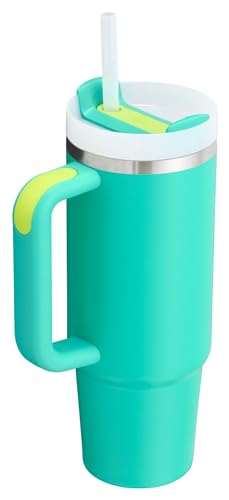 Stanley Quencher H2.0 Tumbler with Handle and Straw 30 oz | Flowstate 3-Position Lid | Cup Holder Compatible for Travel | Insulated Stainless Steel Cup | BPA-Free | Tropical Teal