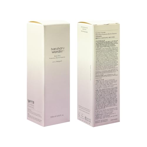 haruharu Wonder Black Rice Probiotics Barrier Essence, Skin Flooding & Layering, Strengthens Skin Barrier, Moisturizes, Glowy Radiant Skin, Ceramide & Panthenol, 4.05 fl.oz