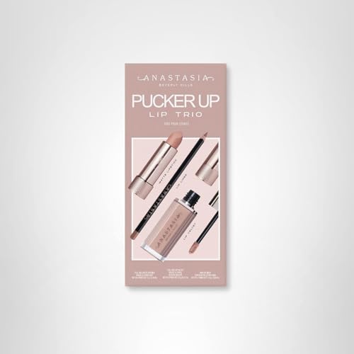 Anastasia Beverly Hills - 2025 Pucker Up Lip Trio - Lipstick Blush Brown/Lip Velvet Crush/Lip Liner Malt - Holiday Gift Set
