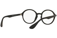Thumbnail for Ray-Ban RX7075 Round Prescription Eyeglass Frames, Rubber Black & Black/Demo Lens, 49 mm