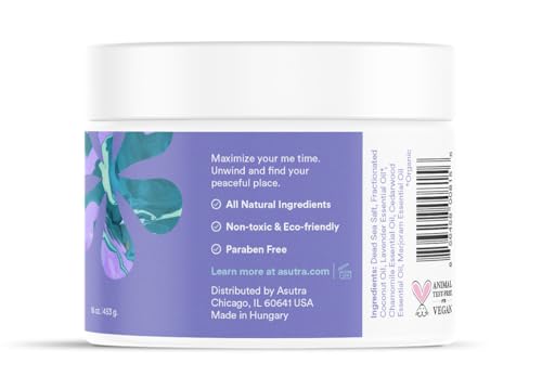 ASUTRA Dead Sea Bath Salts (Ultimate Relaxation), 16 oz - Soak in Rich & Vital Healing Minerals - Relax & Calm Your Mood with Lavender, Cedarwood, & Marjoram Essential Oils
