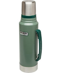 Thumbnail for Stanley Heritage Classic Vacuum Bottle with Handle 1.1 qt | Wide Mouth w/Leakproof Cup Lid | Keep Drinks Hot or Cold | Insulated Stainless Steel Thermal Bottle | BPA-Free | Hammertone Green