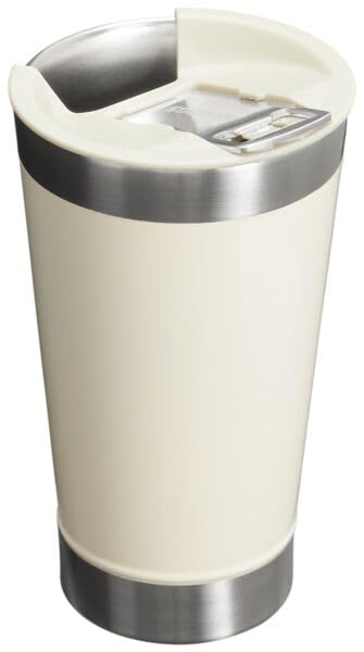 STANLEY Stay-Chill Beer Pint 16 oz | Wide Mouth Lid | Built-In Bottle Opener | Beer Tumbler Cup | Insulated Stainless Steel Pint Glass | BPA-Free | Cream Gloss