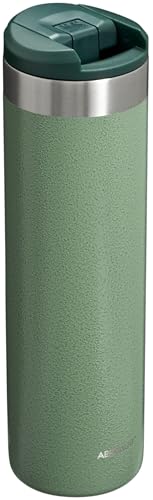 Thumbnail for Stanley AeroLight Transit Bottle 20 oz | Locking Drink Through Lid | Leak Resistant Water Bottle or Coffee Travel Mug | Lightweight Insulated Stainless Steel | BPA-Free | Hammertone Green