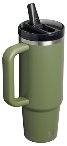 Stanley Quencher ProTour Flip Straw Tumbler with Leakproof Lid 30 oz | Built-In Straw and Handle | Cup Holder Compatible for Travel | Insulated Stainless Steel Cup | BPA-Free | Dried Pine VRT