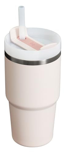 Stanley Quencher H2.0 Tumbler with Straw 20 oz | Flowstate 3-Position Lid | Cup Holder Compatible for Travel | Insulated Stainless Steel Cup | BPA-Free | Rose Quartz 2.0