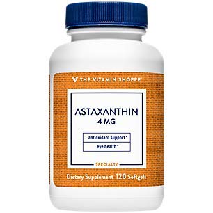 The Vitamin Shoppe Astaxanthin (Solasta™) Branded Ingredient 4mg - Antioxidant from Micro-Algae That Supports Brain & Heart Health and Skin for Healthy Aging (120 Softgels)