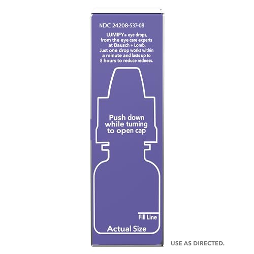 LUMIFY Eye Drops for Red Eyes, Redness Reliever for Brighter Looking Eyes, Works in 1 Minute & Lasts Up to 8 Hours, Eye Drops, 0.08 Fl Oz (2.5 mL)