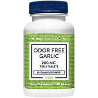 Thumbnail for The Vitamin Shoppe Odor Free Garlic 200MG, Herbal Supplement That Supports Cardiovascular Health, Coated Tablets of Natural Fresh, Raw Garlic with Allicin, Easy to Swallow (100 Tablets)