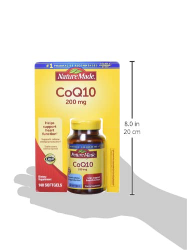 Nature Made CoQ10, Softgels Helps Supports Heart Function & Cellular Energy Production, Unflavored, 200 mg, 140 Count