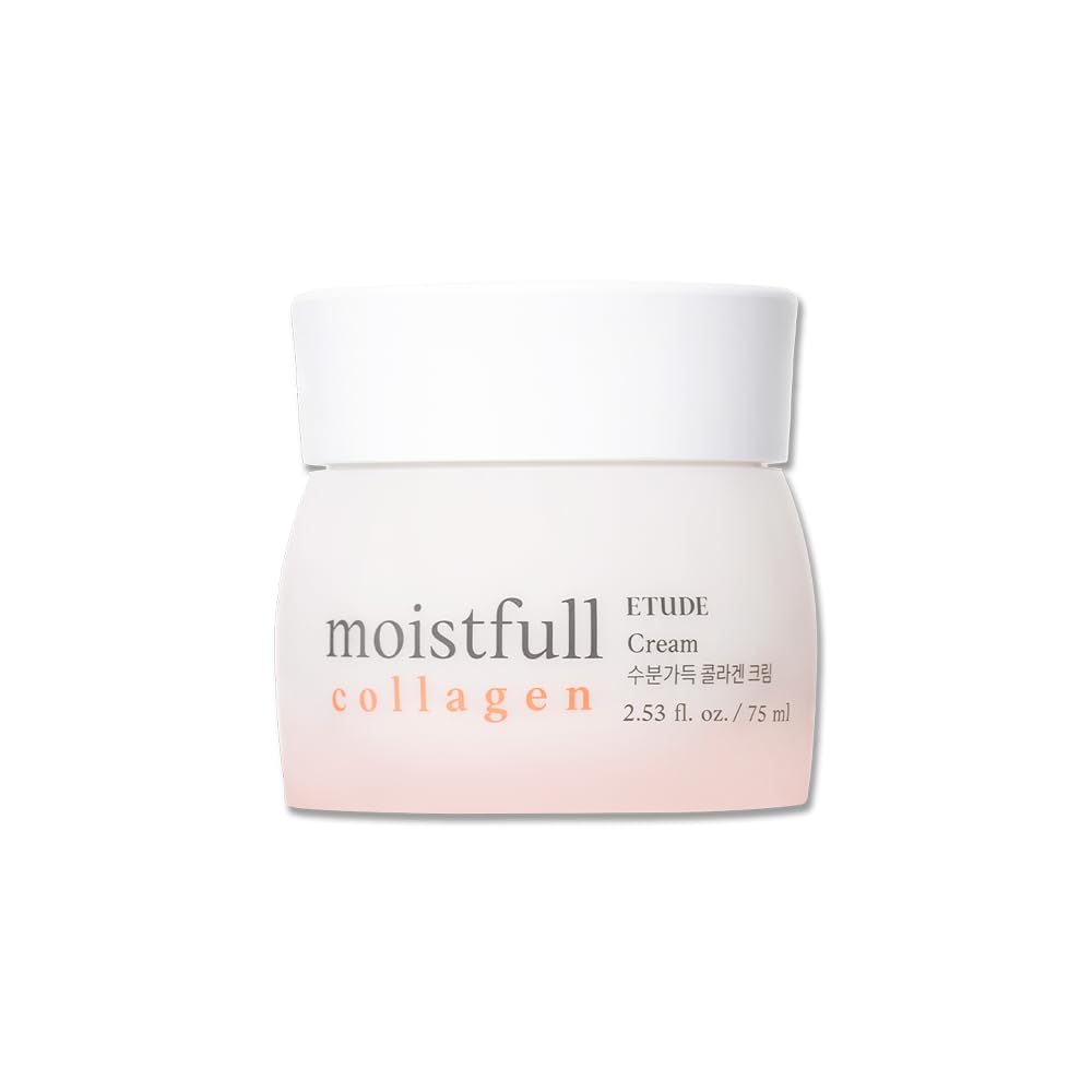 ETUDE Moistfull Collagen Cream, Face Moisturizer, Super Collagen Water, Macadamia Seed Oil, Lupinus Albus Protein, Deep Moisturizing Cream, Korean Skin Care, Beauty (2.53 Fl Oz)