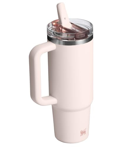 STANLEY Quencher ProTour Flip Straw Tumbler with Leakproof Lid 30 oz | Built-in Straw and Handle | Cup Holder Compatible for Travel | insulated Stainless Steel Cup | BPA-Free | Rose Quartz
