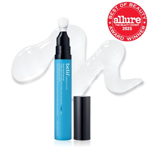 belif Aqua Bomb Cooling Eye Gel - Caffeine & Hyaluronic Acid for Puffiness & Hydration, Niacinamide & Vitamin C for Dark Circles, Adenosine & Collagen for Plumping, Korean Skin Care