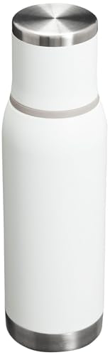 Thumbnail for Stanley Adventure-To-Go Vacuum Bottle 25 oz | Wide Mouth with Leakproof Cup Lid | Keep Drinks Hot or Cold | Packable for Travel | Insulated Stainless Steel Thermal Bottle | BPA-Free | Frost White